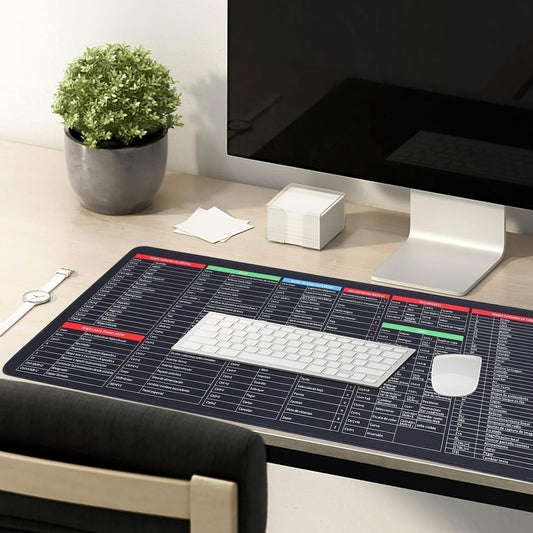 Large Shortcut Keyboard Mat featuring essential productivity keys for office work.