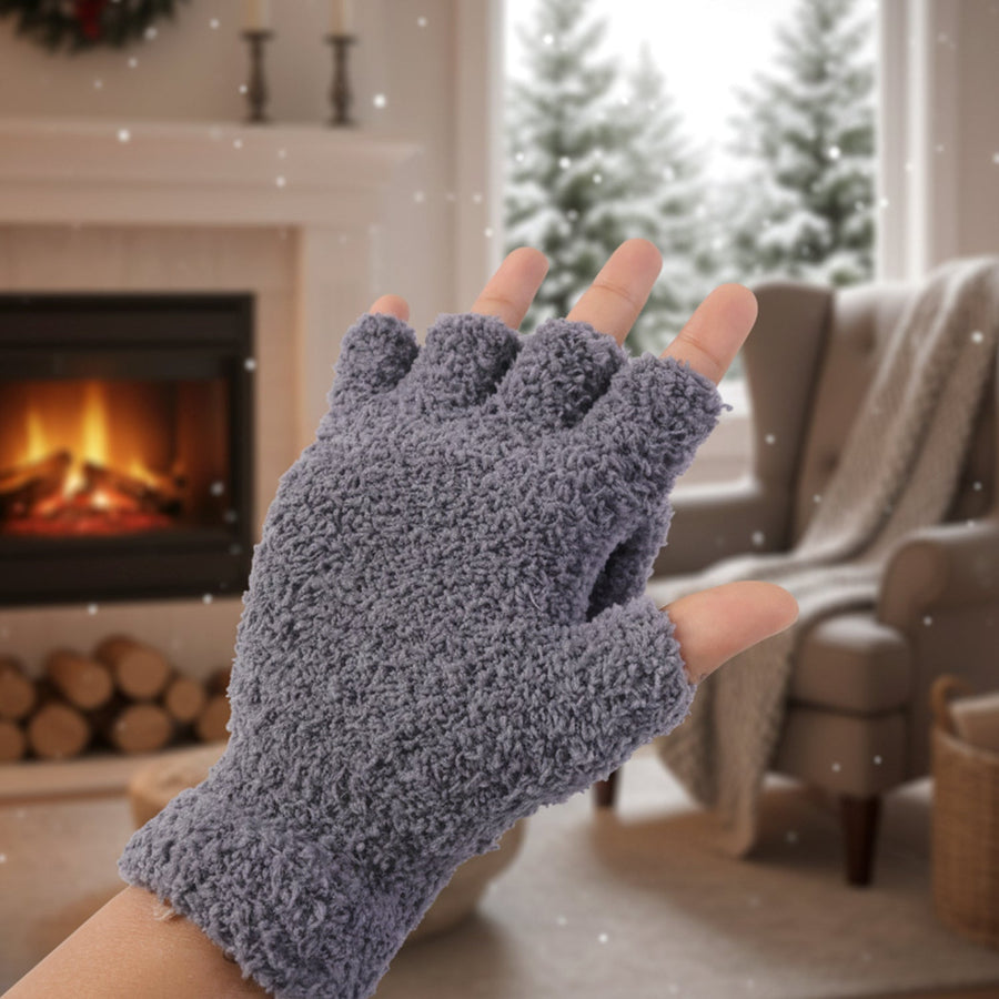 Winter Fingerless Gloves – Soft Warm Hand Gloves for Men & Women  (1 Pair)