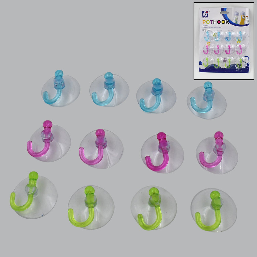Transparent Suction Hooks – Strong Vacuum Sucker (12 Pc) | Indo Glow