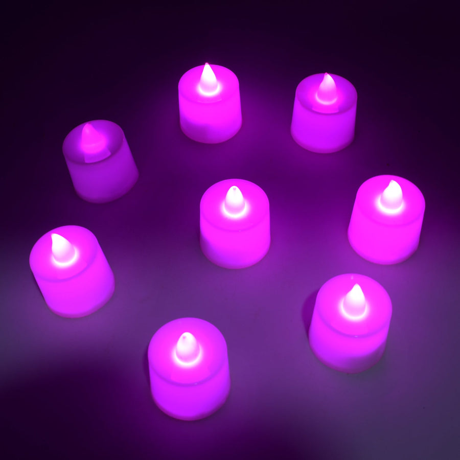 Pink Flameless LED Tealights for Festive Home Decor (Pack of 8)