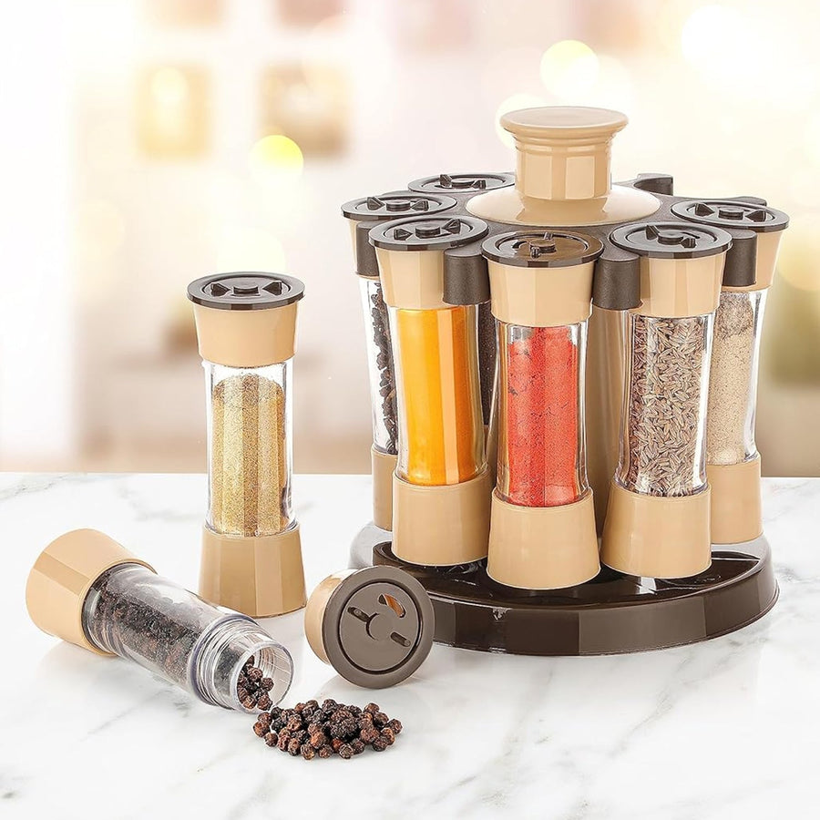 Revolving Spice Rack – 8 Jars for Kitchen & Dining | Tidy Table
