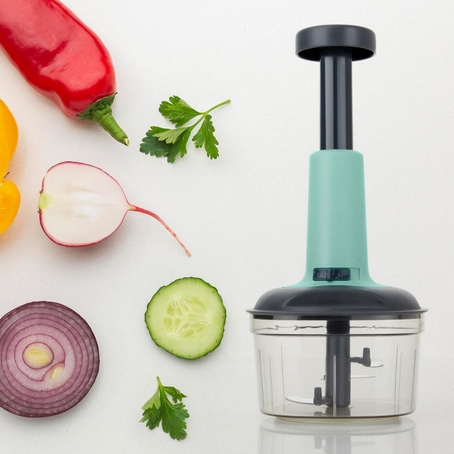 Manual Food Chopper – 3-Blade Hand Push Vegetable Cutter | Quickslice