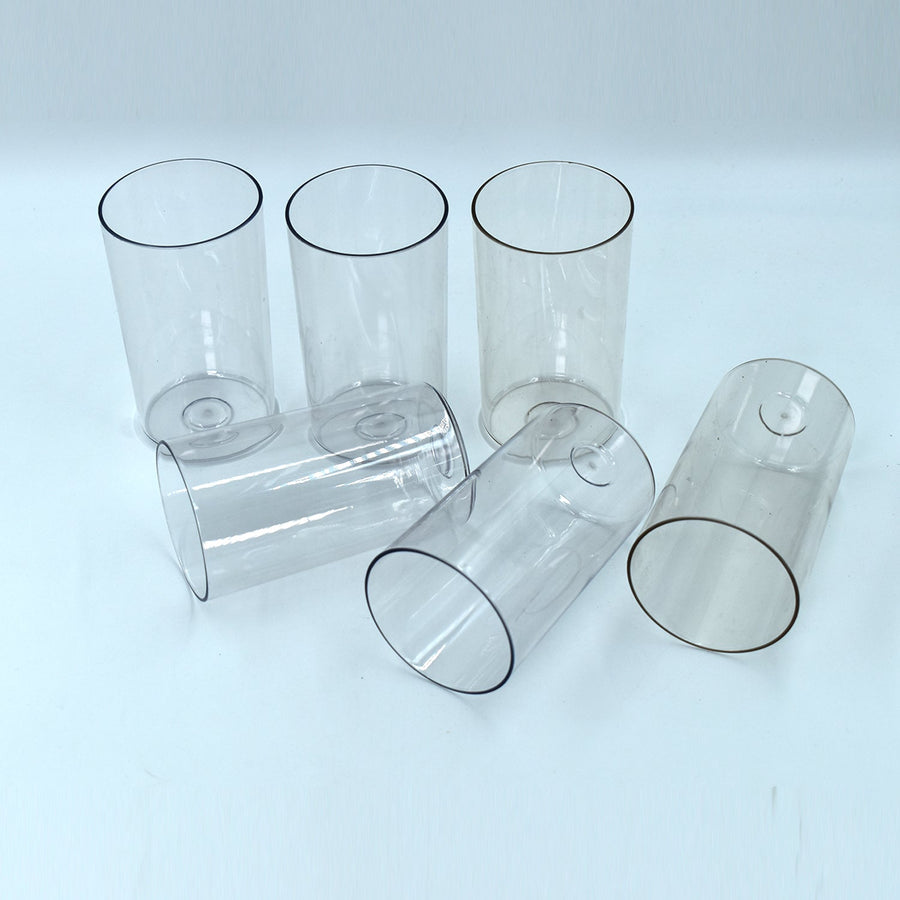 Plastic Glasses Set – Unbreakable Transparent 350ml (Set of 6) | Ganesh