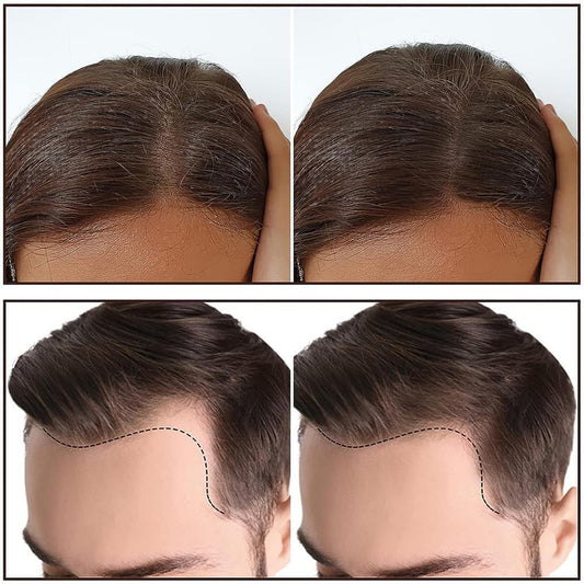 Hairline eyebrow contour powder stick with cushion puff in compact design