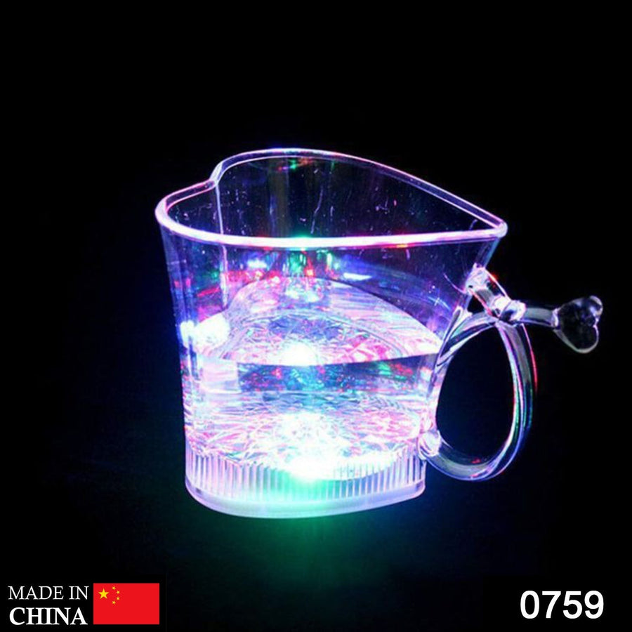 LED Glass Cup – Heart Shape Blinking Party Drinkware | Siplix