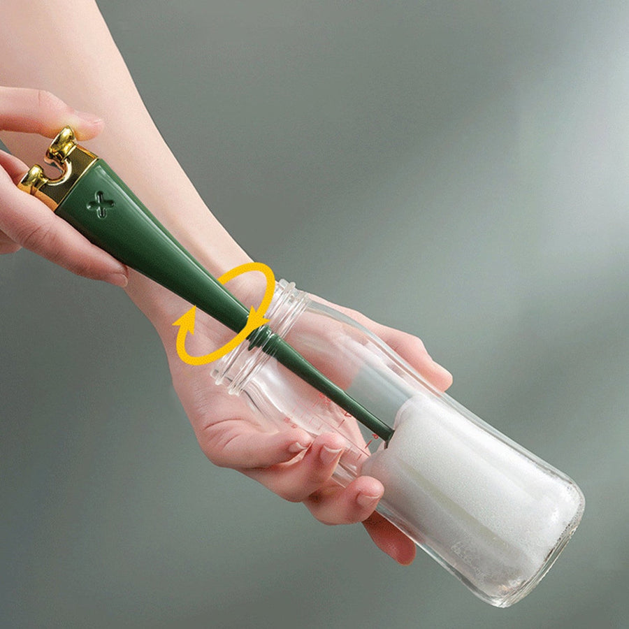 Silicone Bottle Cleaning Brush – Long Handle Foam Scrubber | Velvet Wipe