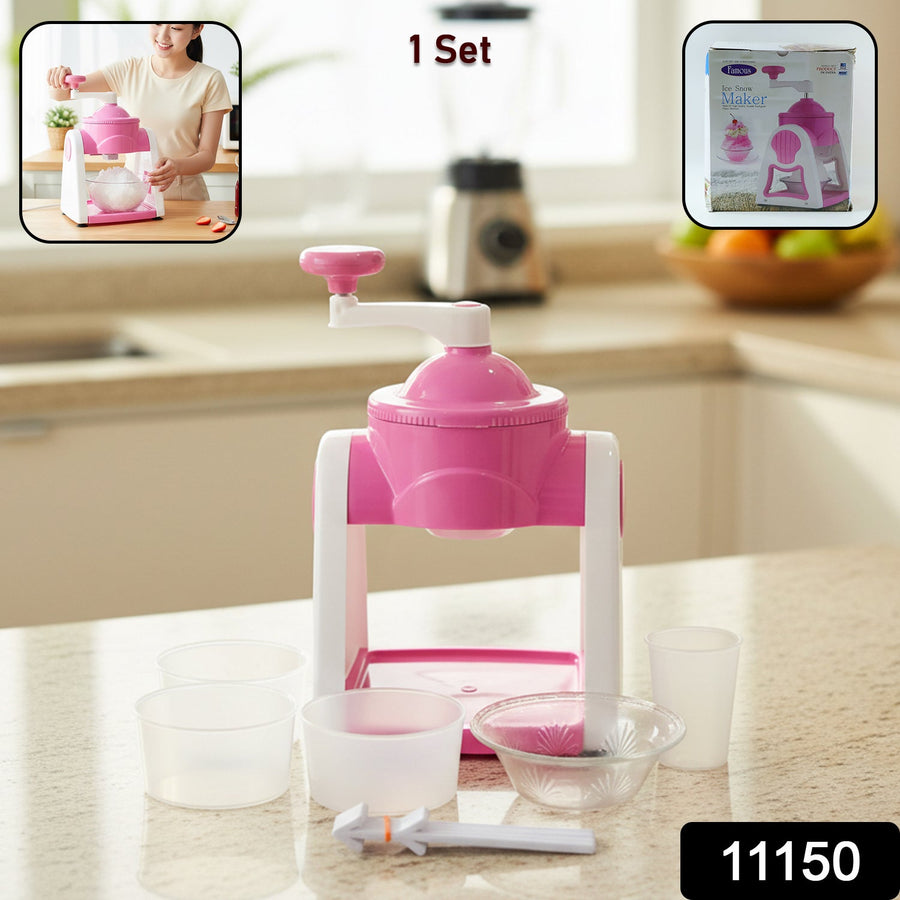 Manual Portable Pink Gola Maker – Hygienic Ice Slush Maker
