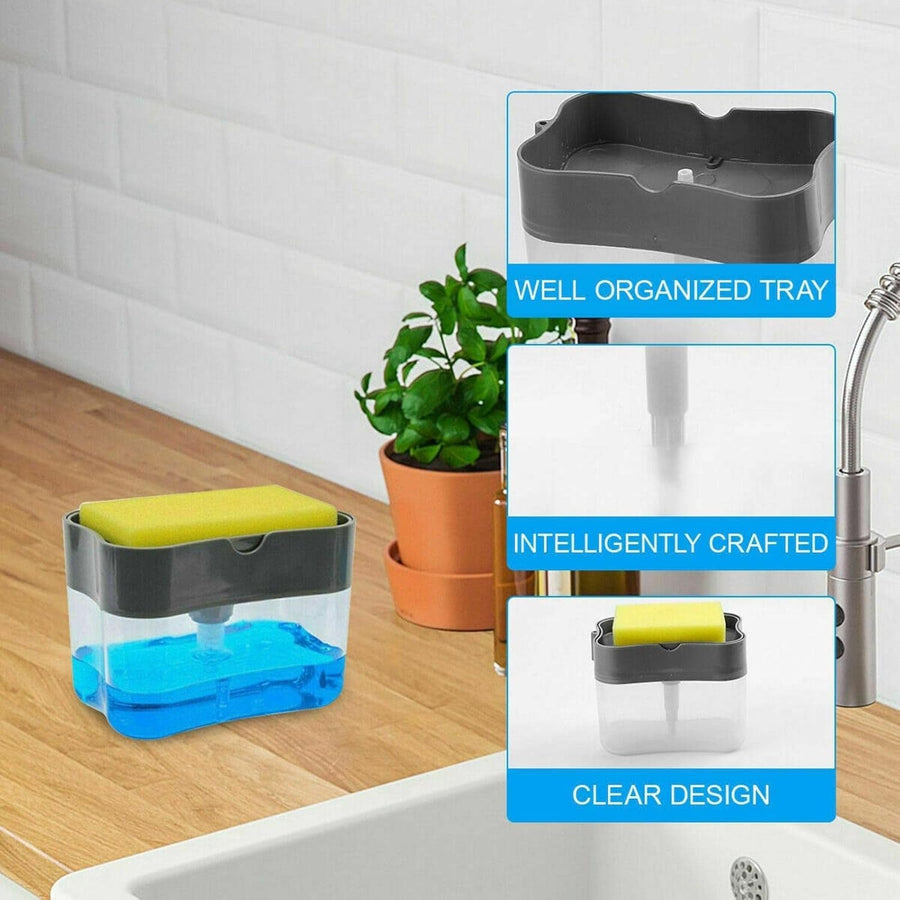 2-in-1 Soap Dispenser – Built-in Scrub Holder & Organiser | Konvex