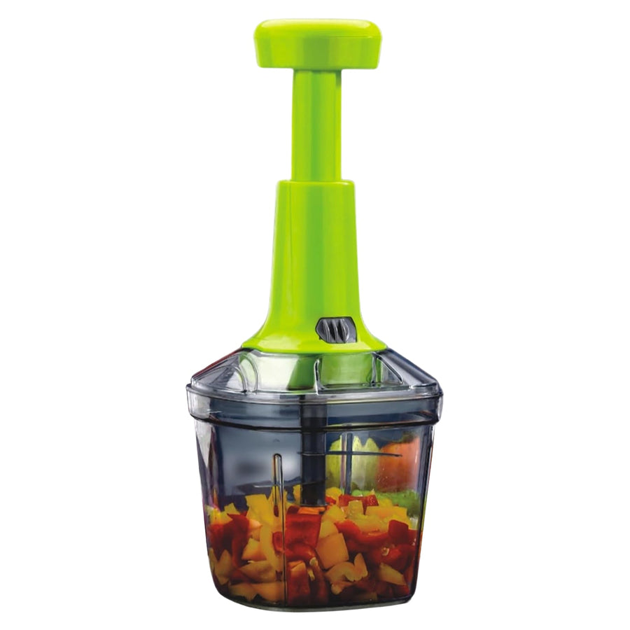 Manual Vegetable Chopper – 1100ML 2-in-1 Push Cutter | CookAura