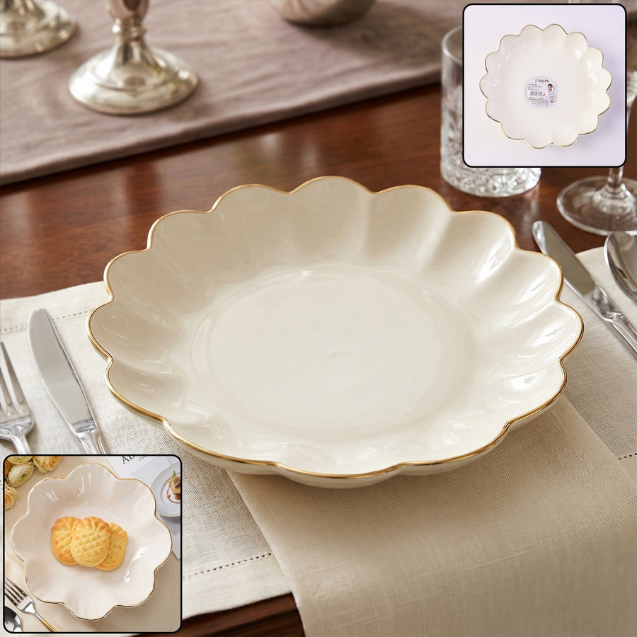 Lotus Flower Decorative Serving Tray Ð Elegant Snack & Dry Fruit Platter