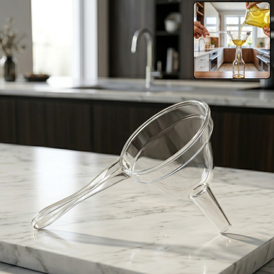 Kitchen Funnel with Handle Ð Spill-Free Wide Mouth Pouring Tool