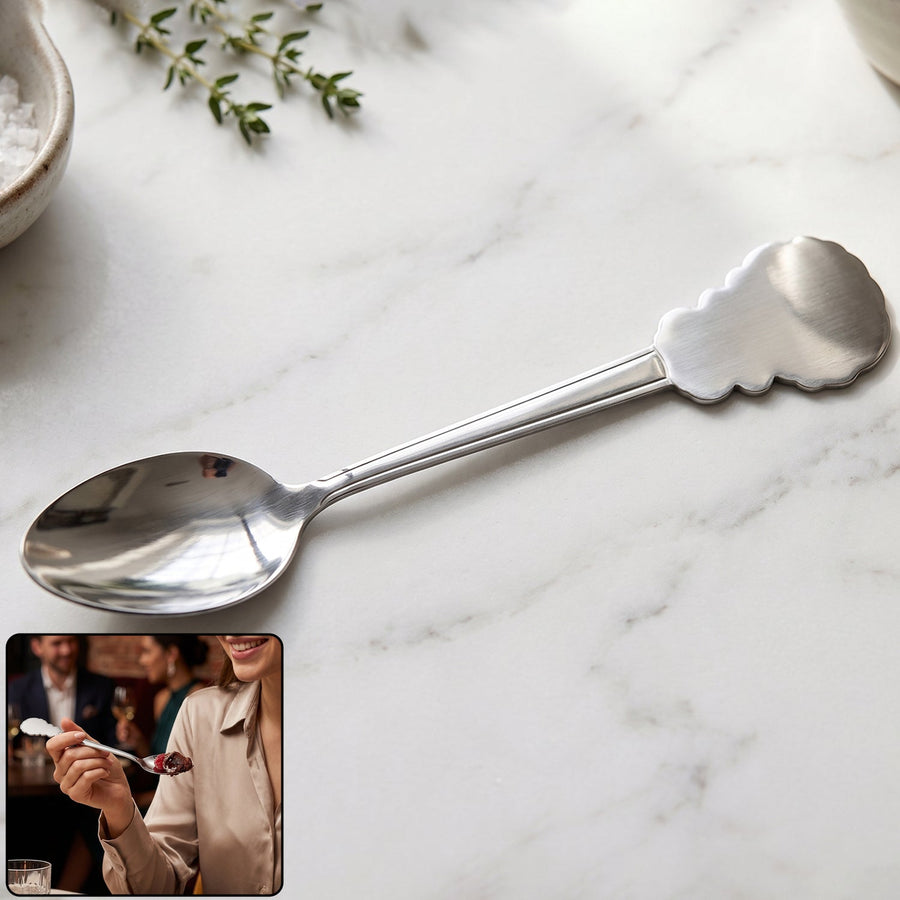 Stainless Steel Dinner Spoon Ð Elegant Carved Handle for Daily Use