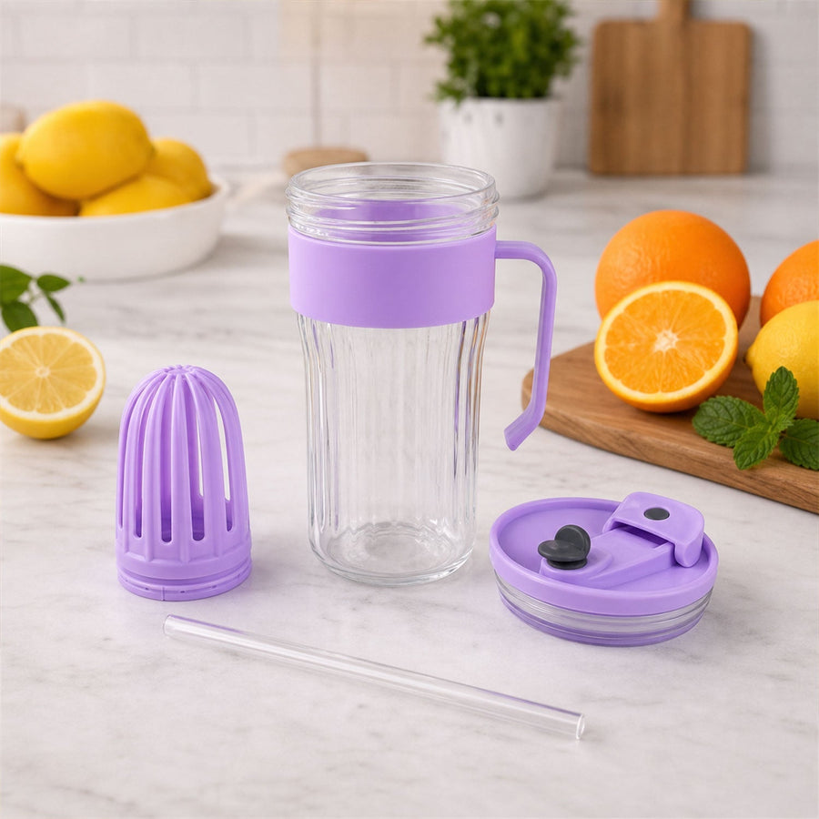 Glass Tumbler with Lid Ð Reusable, Stylish Cold Beverage Mug