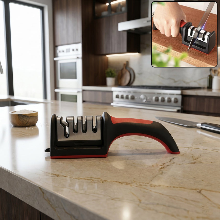 Manual Knife Sharpener Ð 4-Stage for Precise Blades and Scissors