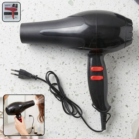 Compact portable hair dryer with a sleek design.