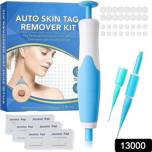 Close-up of the Arrive Kit Skin Tag Remover Kit being used to painlessly remove a small skin tag.