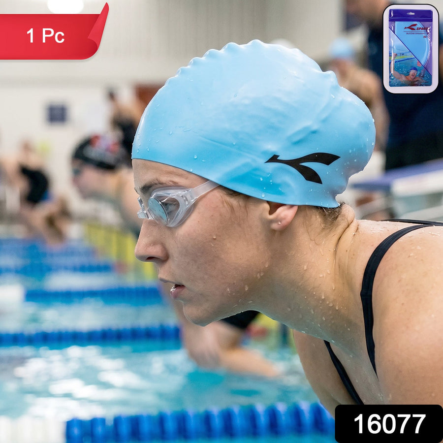 Waterproof Stretchable Silicone Swim Cap Ð Fits All Ages for Swim & Water Sports