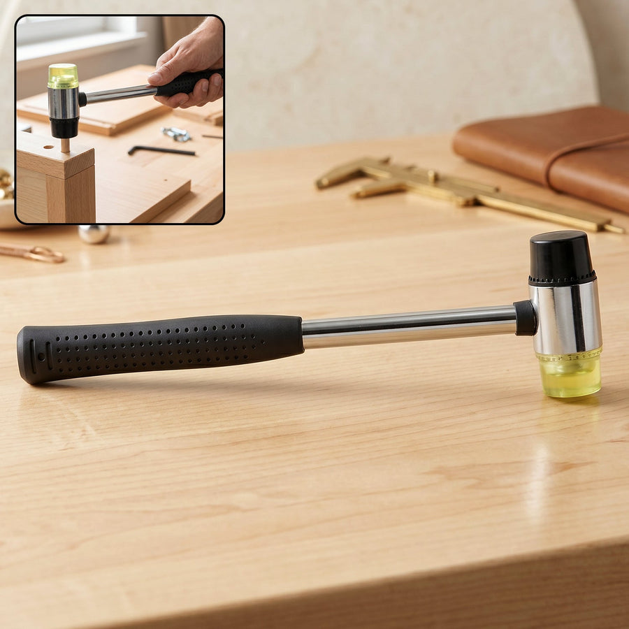 Double Head Rubber Mallet Ð Non-slip grip & durable steel handle