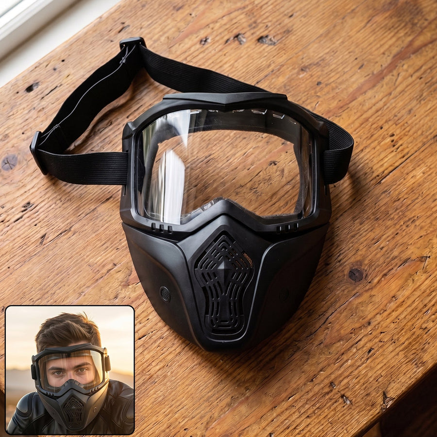 Protective Bike Goggle Face Mask Ð Detachable Shield for Outdoor Safety