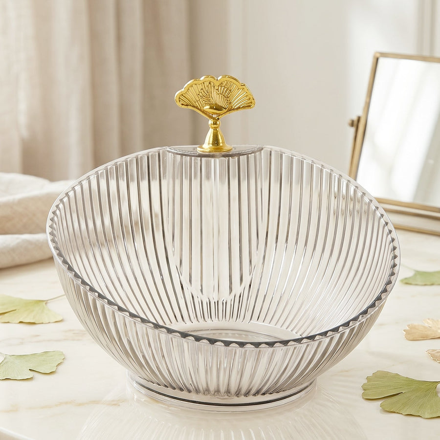Decorative Plastic Fruit Bowl Ð Elegant Gold Accent for Dining