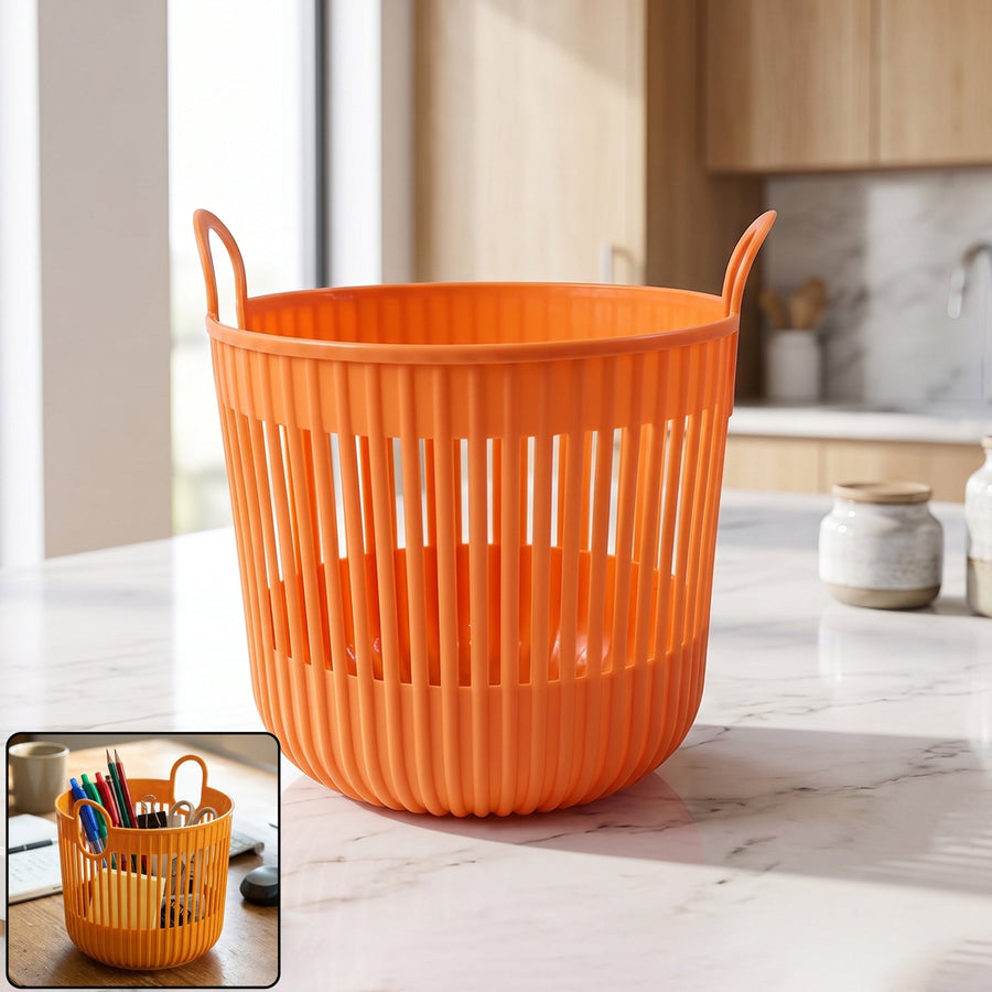 Plastic Round Storage Basket Ð Durable and Portable Organizer