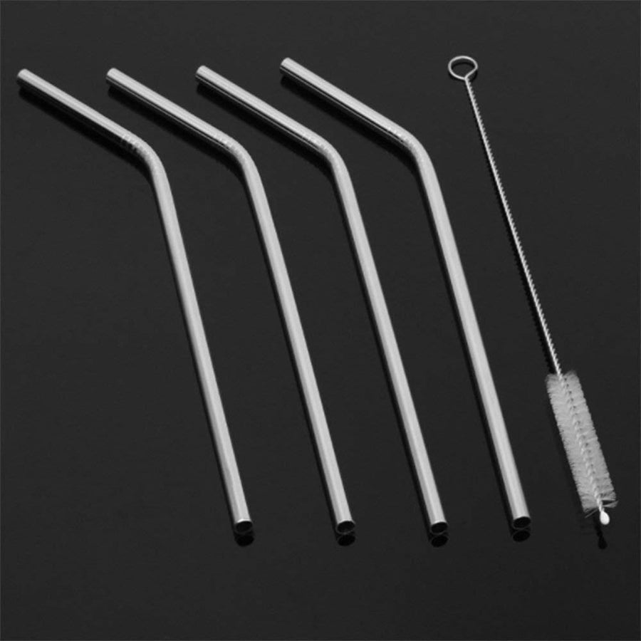 Stainless Steel Straws – Reusable Bent Set with Brush | Siplix