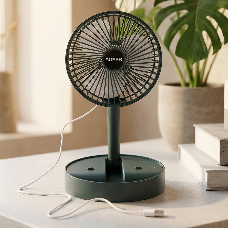 USB Table Fan Ð Compact, Quiet, Adjustable Stand for Desk