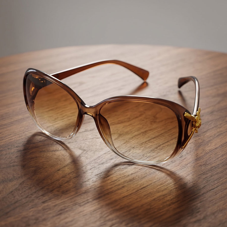 Oversized Sunglasses for Women Ð Trendy Gradient Lenses & Gold Accents