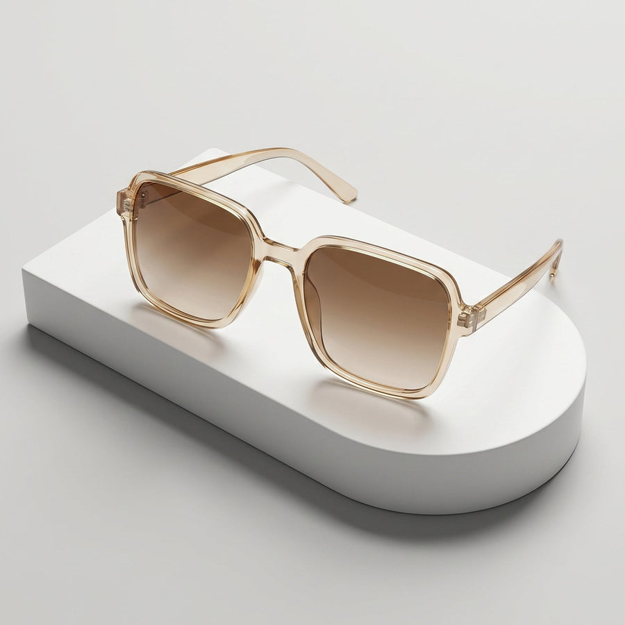 Square Retro Sunglasses Ð Trendy Oversized Gradient Tinted Eyewear