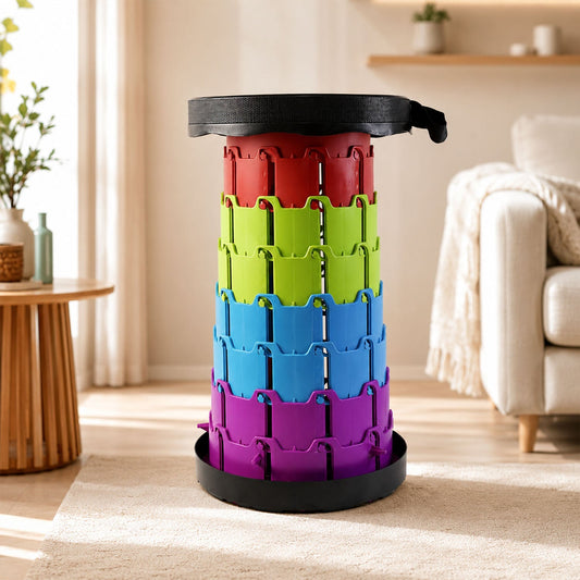 Rainbow telescopic folding stool perfect for outdoor camping