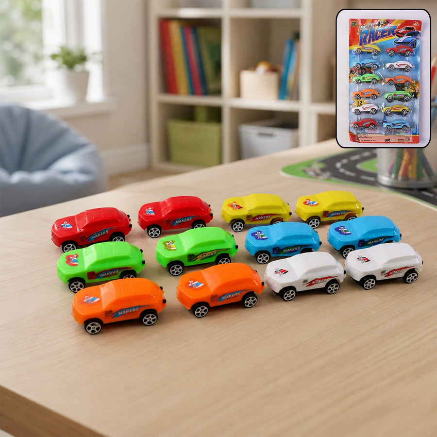 Pull-Back Toy Cars Set of 12 Ð Vibrant & Safe for Kids Under 3
