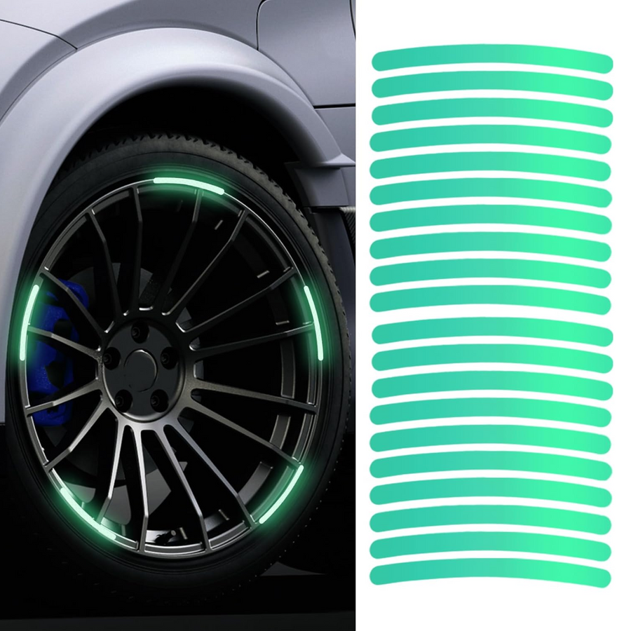 Reflective Car Wheel Stickers – Multicolored 20 Pcs for Night Safety | Velvet Wheels
