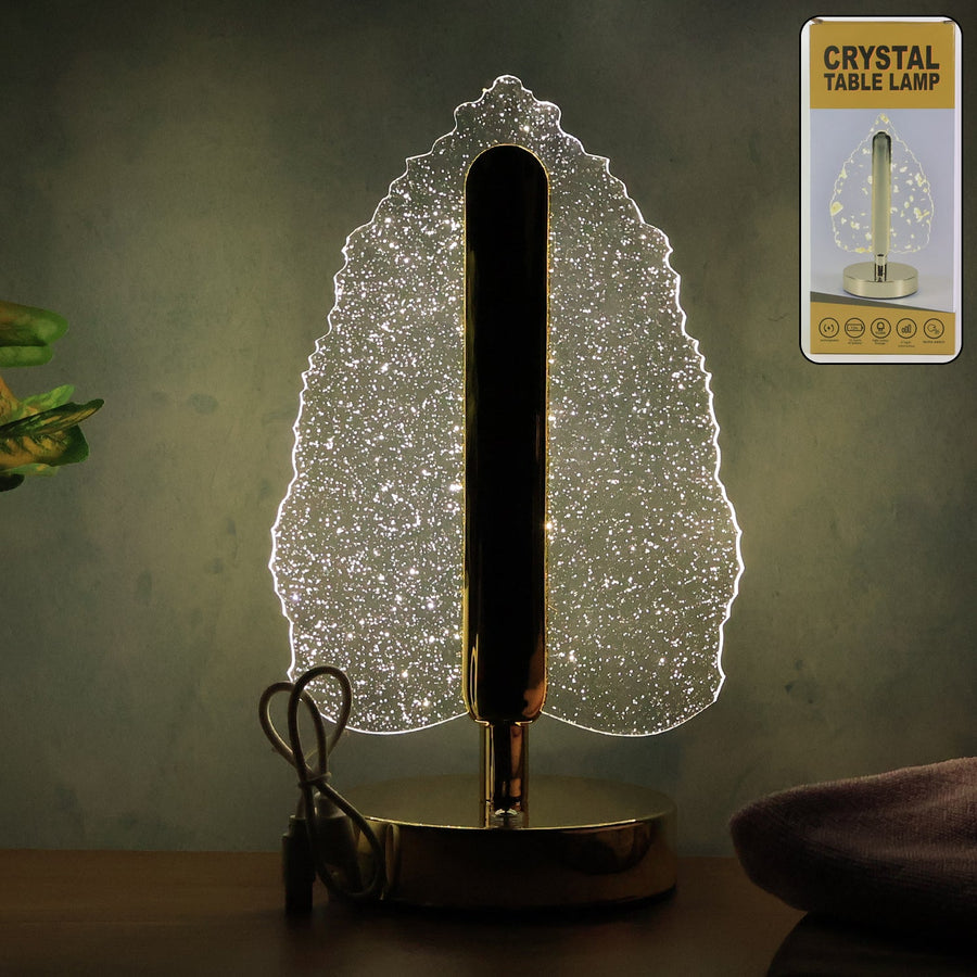 LED Crystal Table Lamp with USB Power