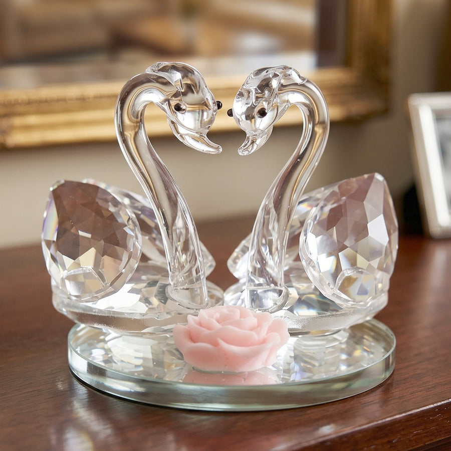 Crystal Swan Pair Showpiece Ð Elegant Decorative Gift for Love