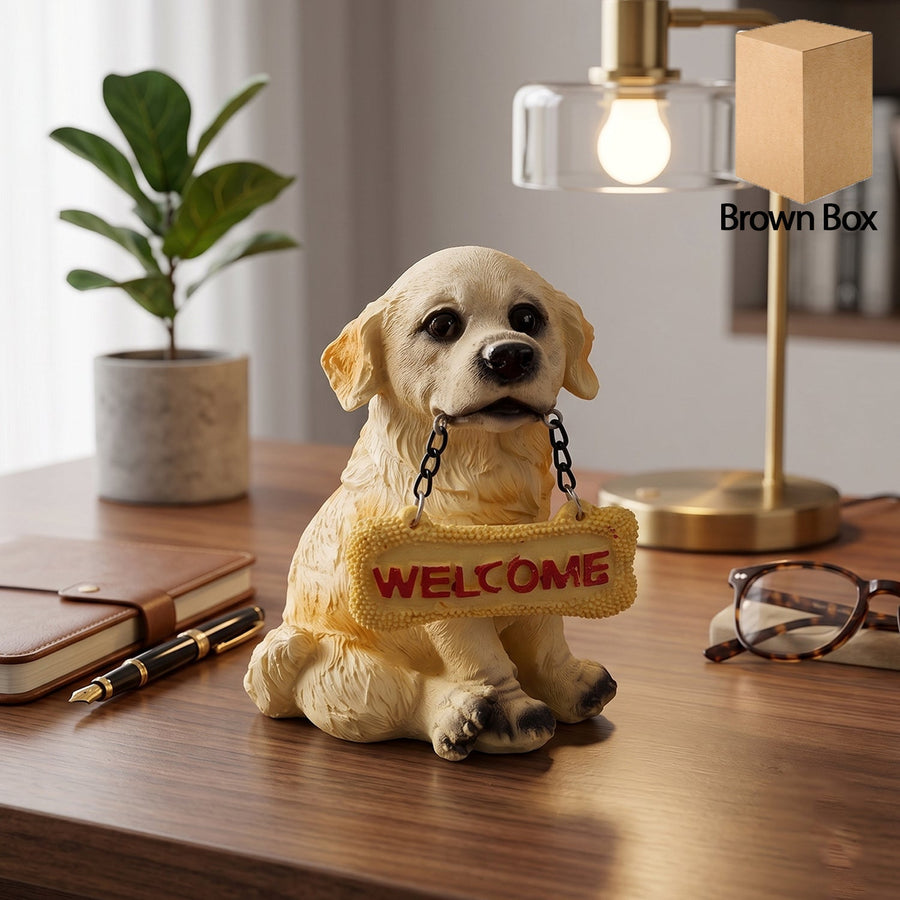 Dog Welcome Figurine Ð Charmingly Hand-Painted Home Decor