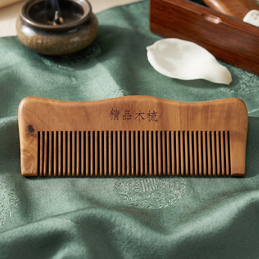 Natural Wooden Hair Comb Ð Anti Static for Silky, Tangle-Free Hair