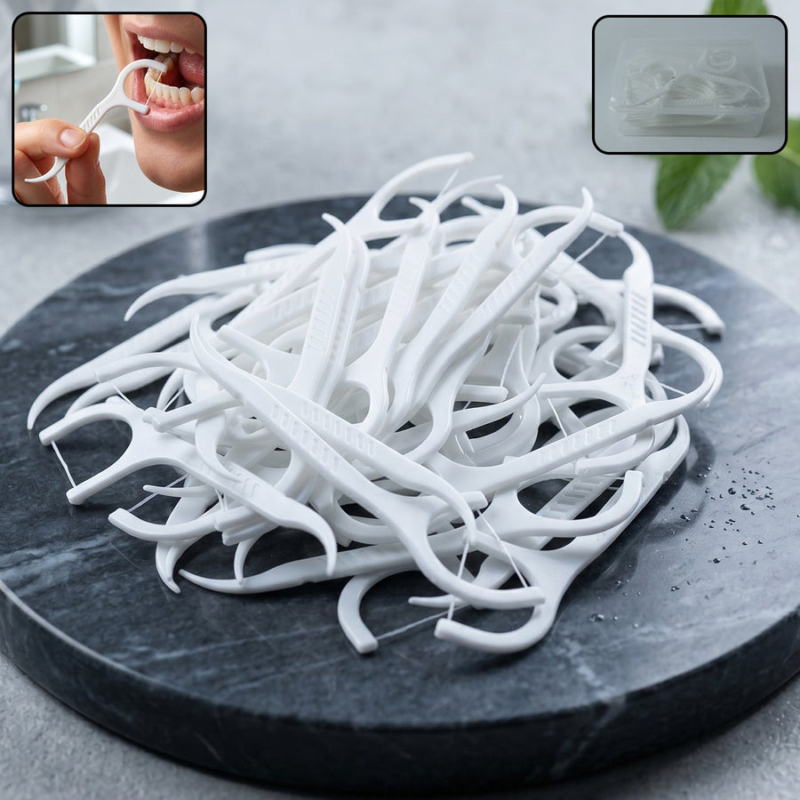 2-in-1 Dental Floss & Toothpick Sticks - Portable & Hygienic