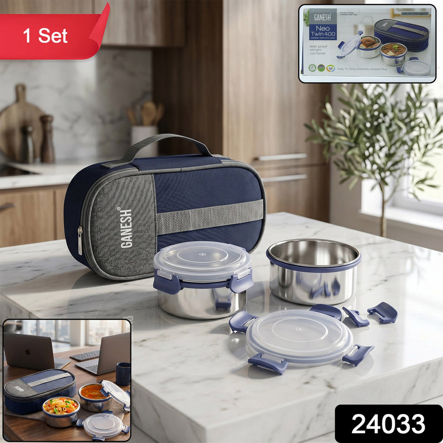 Lunch Box Set Ð Airtight Stainless Steel Containers with Insulated Bag