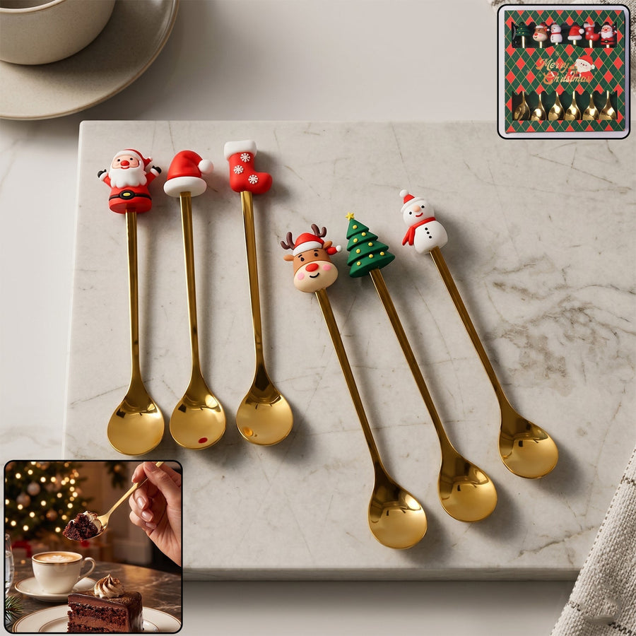 Golden Cartoon Spoon Set Ð Stylish & Durable Tableware