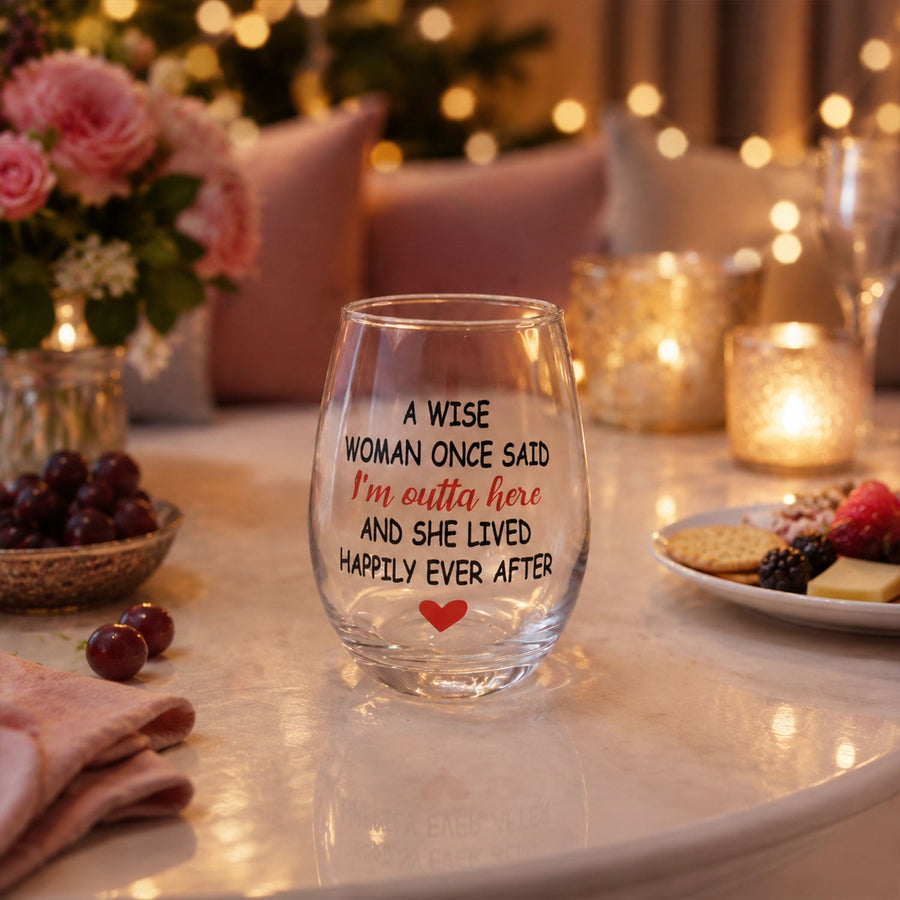 Printed Quote Stemless Glass Tumbler - Fun & Elegant Drinkware