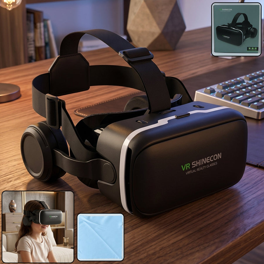 VR Headset – Immersive 3D Experience with Headphones | Fitnos