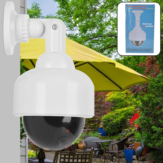 Dummy CCTV Camera by Safelix showing flashing red LED light