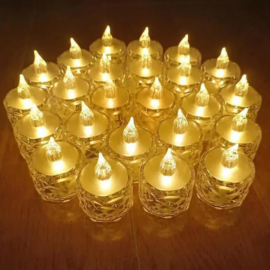 Flameless LED Tealight Candles – Decorative Acrylic | Giftoiza