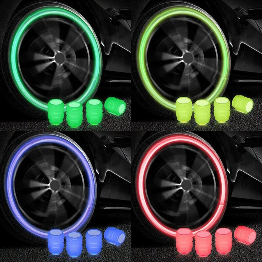 Luminous Tyre Valve Caps – Glow-in-Dark, Universal Fit | RaceVault