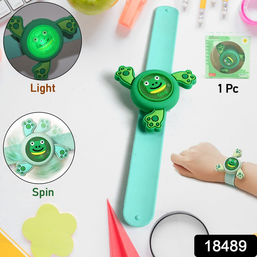 Kids LED Slap Bracelet – Spinning Light-Up Cartoon | Little Fashionistas