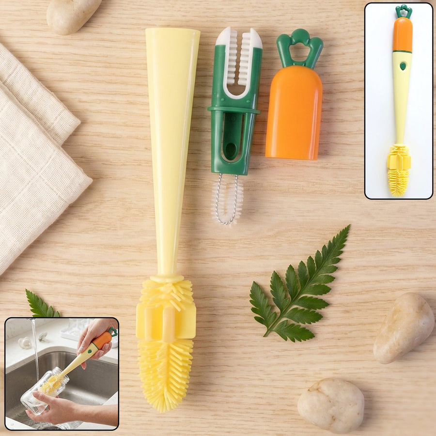 3 in 1 Bottle Cleaning Brush Ð Gentle & Reusable with Silicone Head