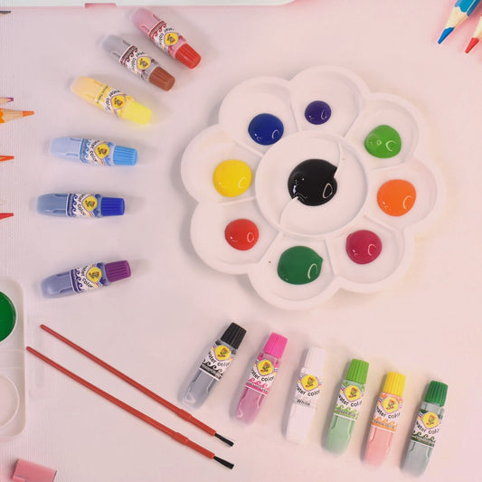 15-in-1 water colour kit for kids with vibrant paint tubes and accessories