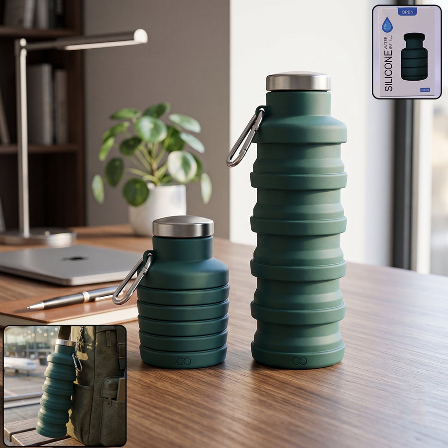 Silicone Foldable Water Bottle Ð Space-Saving Travel & Sports Hydration