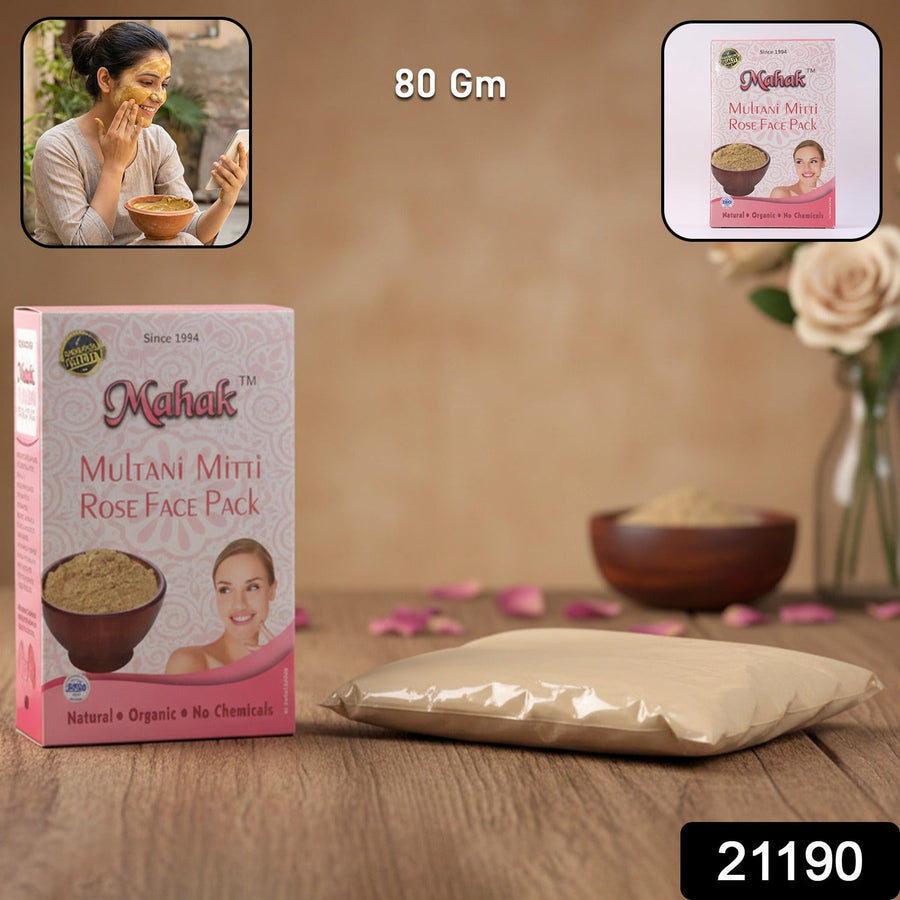Multani Mitti & Rose Face Pack – Herbal Deep Cleansing 80 gm