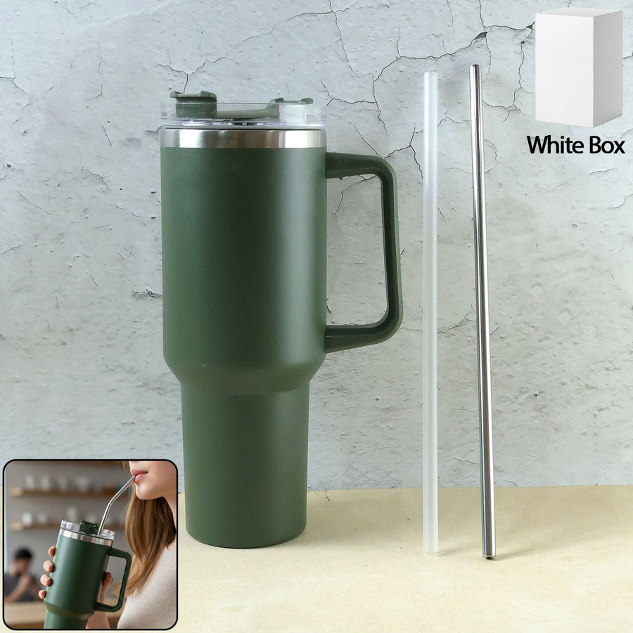 Insulated Travel Mug – 1200ML Large Capacity with Handle & Straw